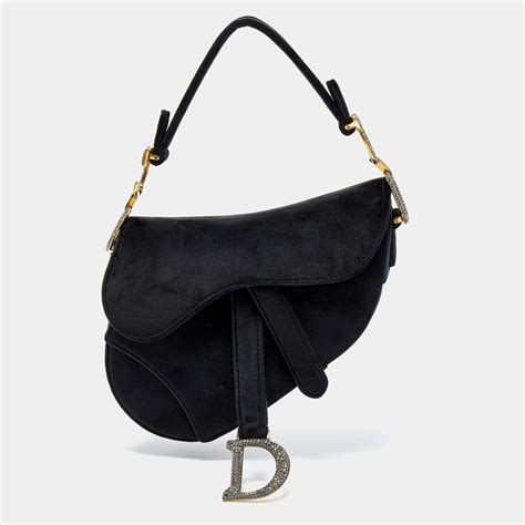 dior black velvet bag